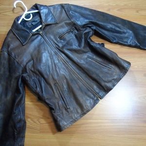 Vintage Leather Jacket Banana Republic Woman Large